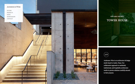 Andersson-Wise award-winning website design screenshot 1