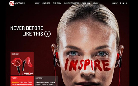 Yurbuds award-winning website design screenshot 1