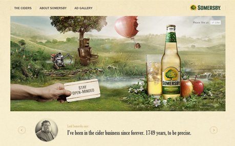 Somersby Cider award-winning website design screenshot 1