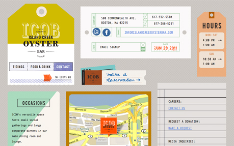 Island Creek Oyster Bar award-winning website design screenshot 1