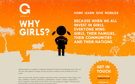 Girl Effect award-winning website design screenshot 1