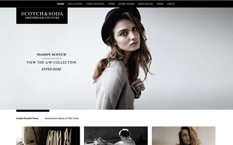 Scotch & Soda award-winning website design screenshot 1