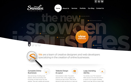 Snowden Industries award-winning website design screenshot 1