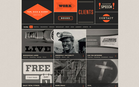 Tom, Dick & Harry award-winning website design screenshot 1