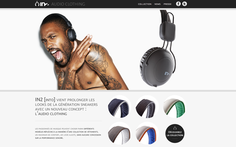 IN2 headphones award-winning website design screenshot 1