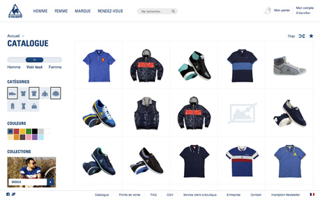 Le Coq Sportif award-winning website design screenshot 1