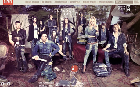 Diesel Island AW11 award-winning website design screenshot 1