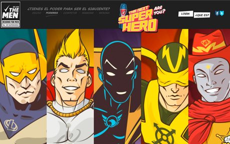 The Next Super Hero award-winning website design screenshot 1