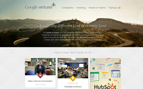 Google Ventures award-winning website design screenshot 1