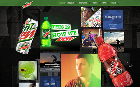 The New MountainDew.com award-winning website design screenshot 1