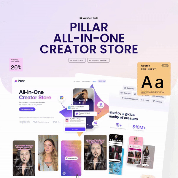 Creative Webflow Website for (Pillar: All-In-One...