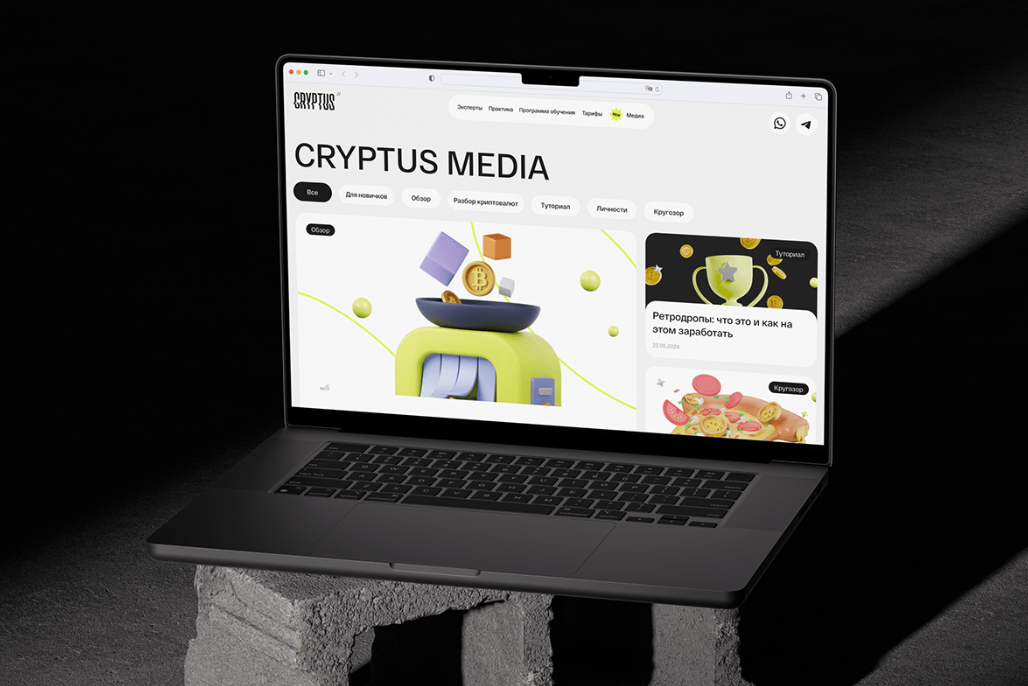Cryptus Academy. Web-site and communication