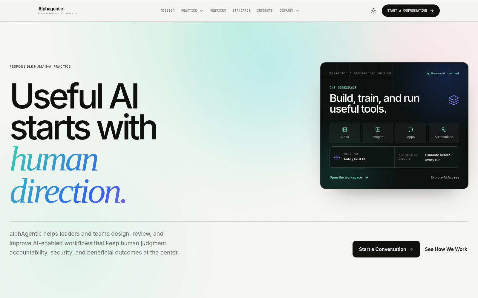 alphAgentic — Responsible Human–AI Practice